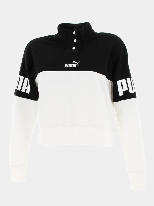 Sweat crop wer hp crew noir/blanc femme - Puma