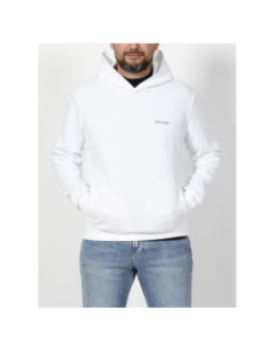 Sweat à capuche micro logo blanc homme - Calvin Klein