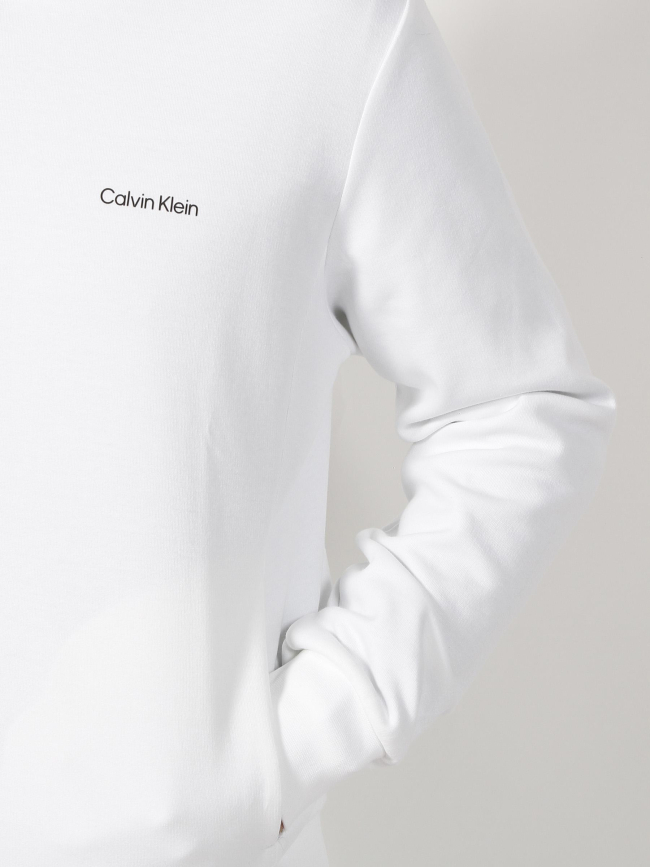 Sweat à capuche micro logo blanc homme - Calvin Klein