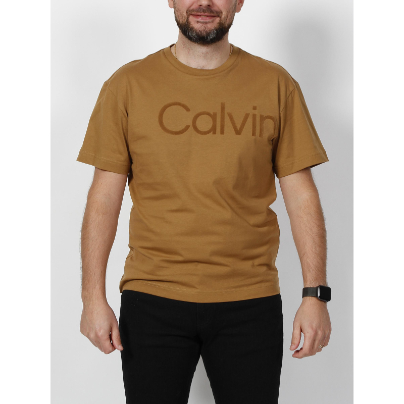 T-shirt flock logo marron homme - Clavin Klein