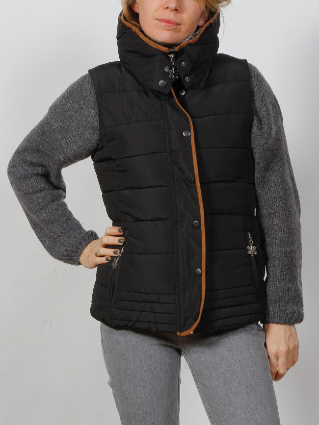 Doudoune sans manche mary noir femme - Angele Sportswear