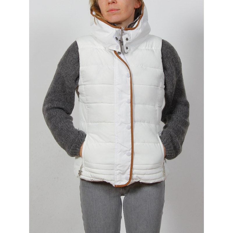 Doudoune sans manche mary blanc femme - Angele Sportswear