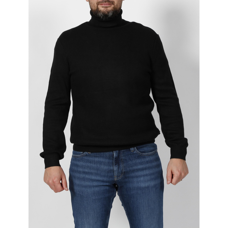 Pull texture uni noir homme - Armani Exchange
