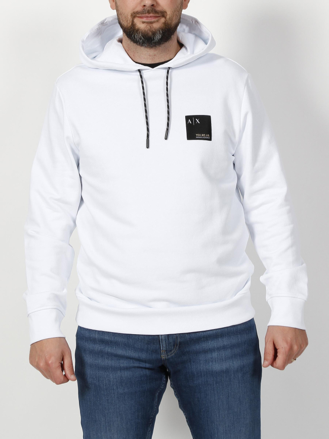 Sweat à capuche felpa blanc homme - Armani Exchange