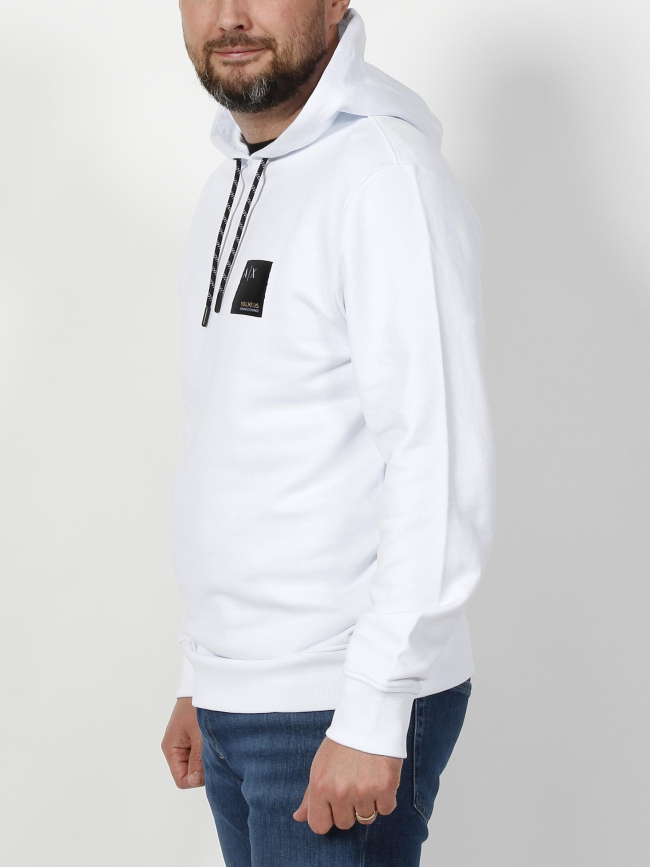 Sweat à capuche felpa blanc homme - Armani Exchange