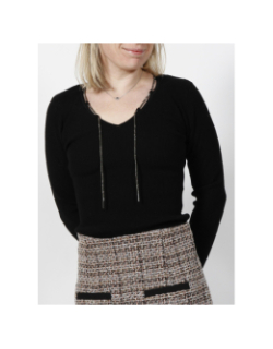 Pull col bijou noir femme - Morgan