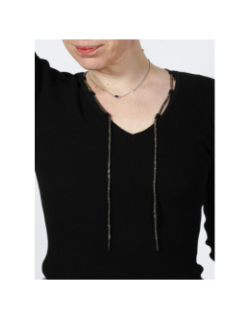 Pull col bijou noir femme - Morgan