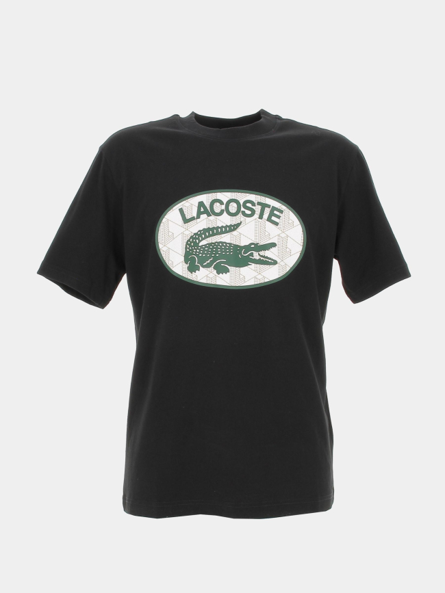 T-shirt imprimé logo rond noir homme - Lacoste