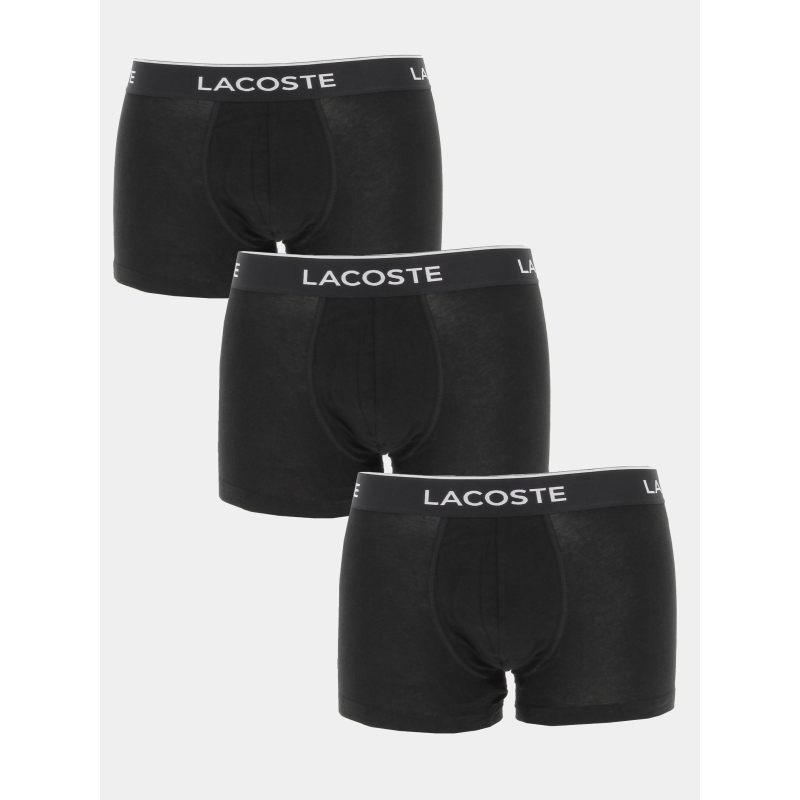 Pack 3 boxers court uni noir homme - Lacoste