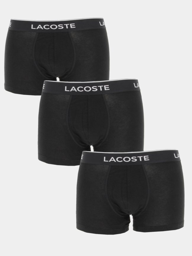 Pack 3 boxers court uni noir homme - Lacoste