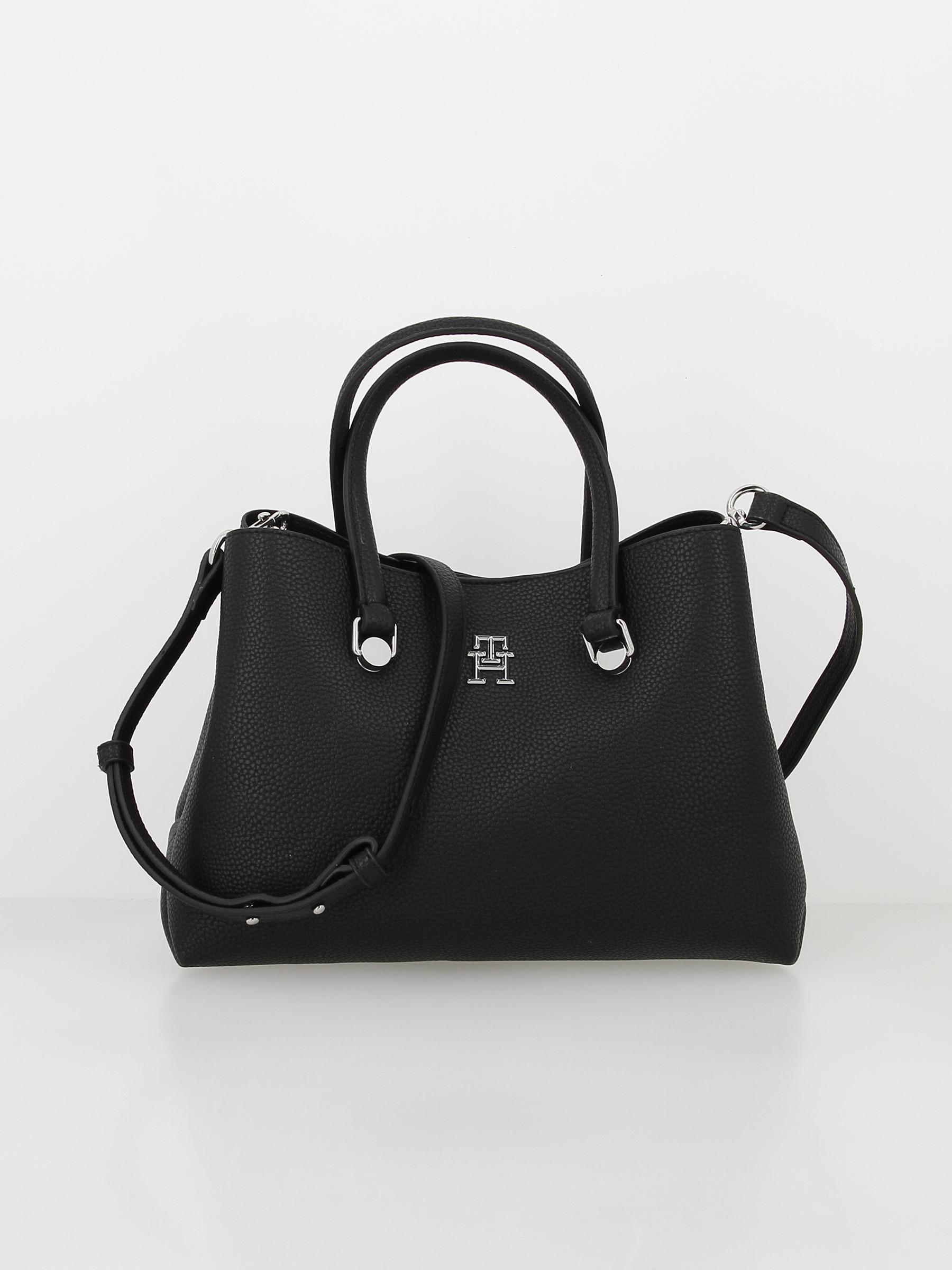 Sac à main emblem satchel noir femme - Tommy Hilfiger