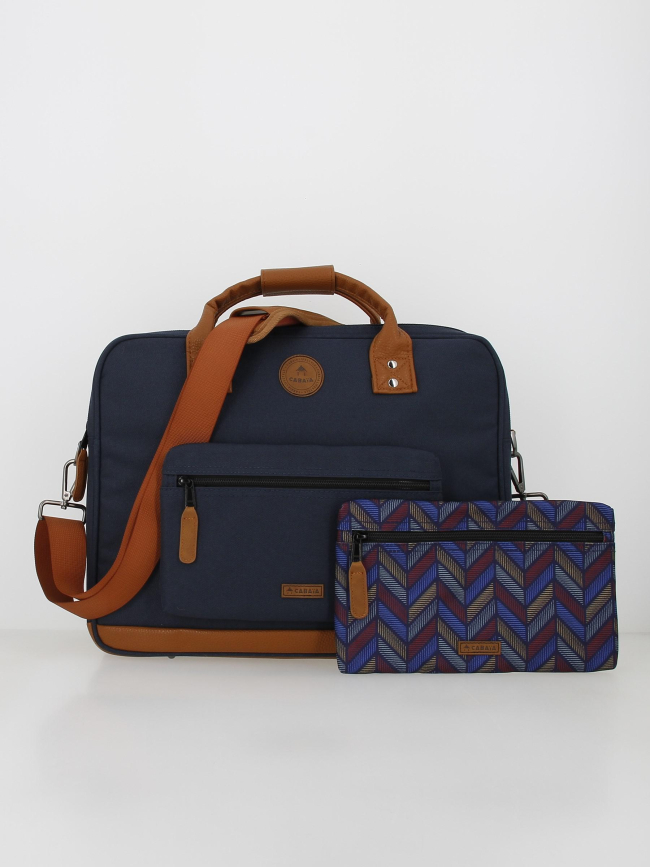 Sac ordinateur messenger chicago bleu marine - Cabaïa