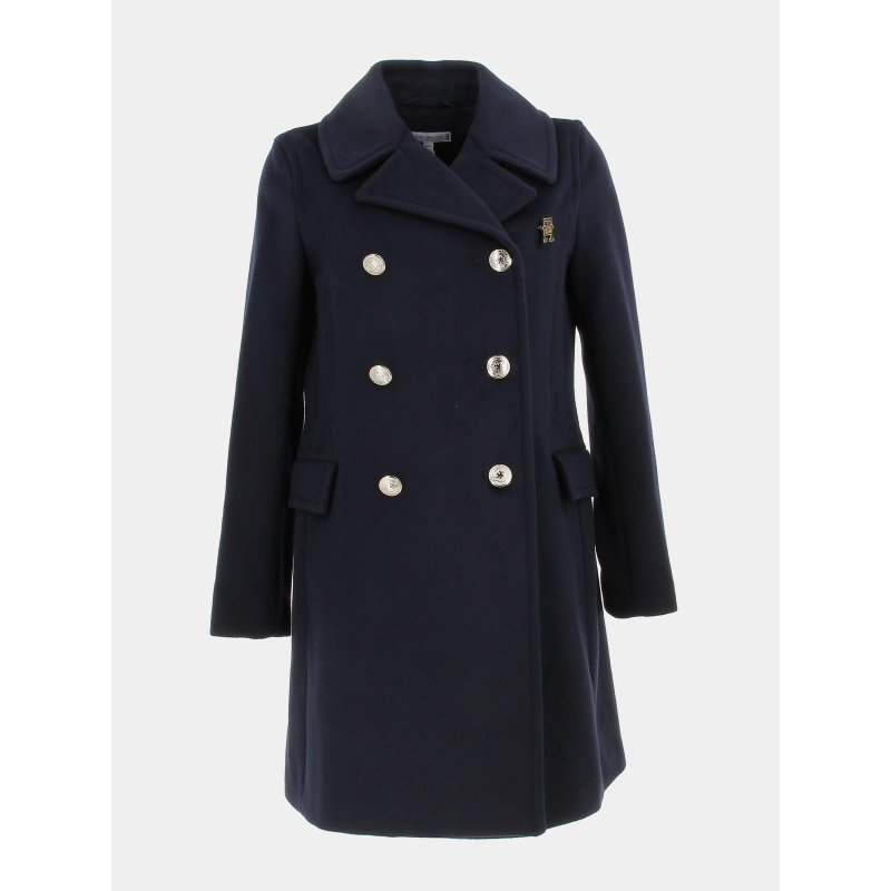 Manteau long laine melangé bleu marine femme - Tommy Hilfiger