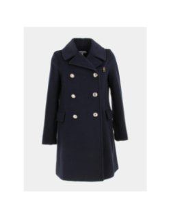 Manteau long laine melangé bleu marine femme - Tommy Hilfiger