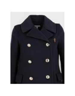 Manteau long laine melangé bleu marine femme - Tommy Hilfiger