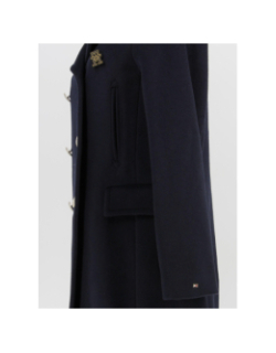 Manteau long laine melangé bleu marine femme - Tommy Hilfiger