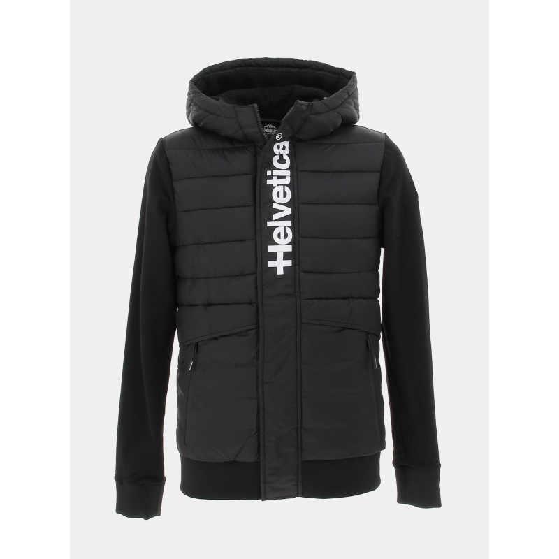 Veste bi-matière matelassé noir homme - Helvetica