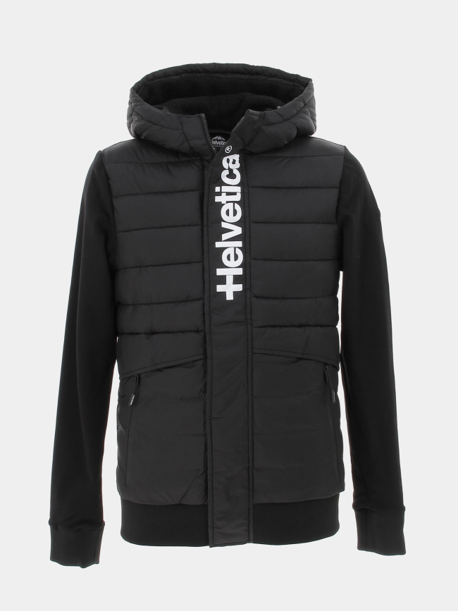 Veste bi-matière matelassé noir homme - Helvetica