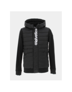 Veste bi-matière matelassé noir homme - Helvetica