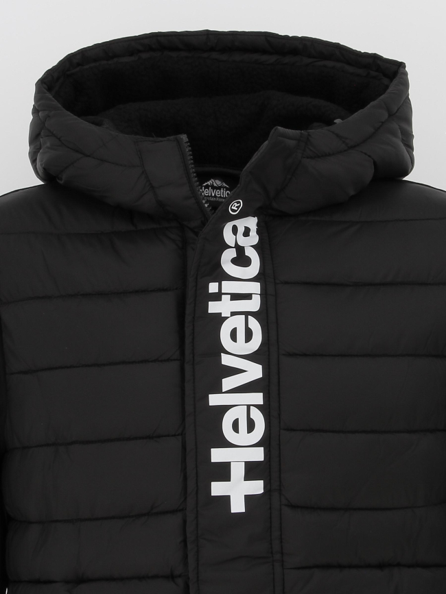 Veste bi-matière matelassé noir homme - Helvetica