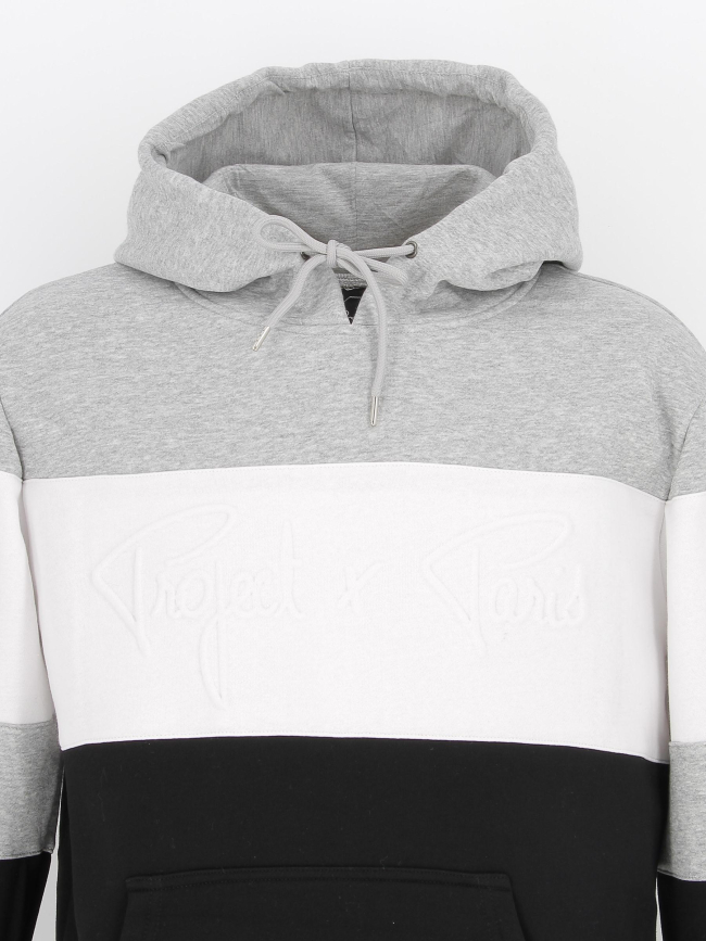 Sweat à capuche colorblock noir/gris homme - Project X Paris