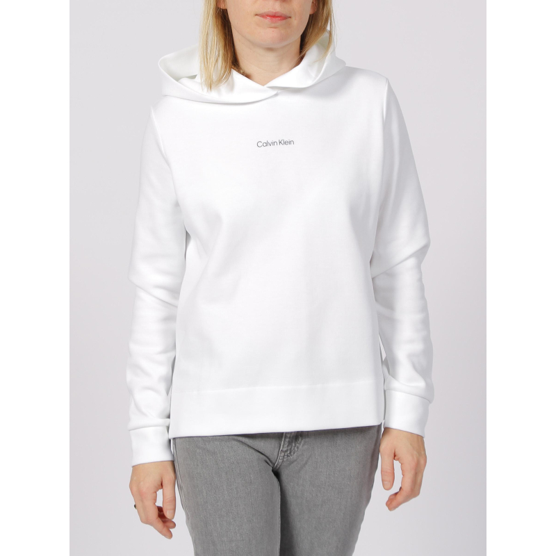 Sweat à capuche micro logo essential blanc femme - Calvin Klein