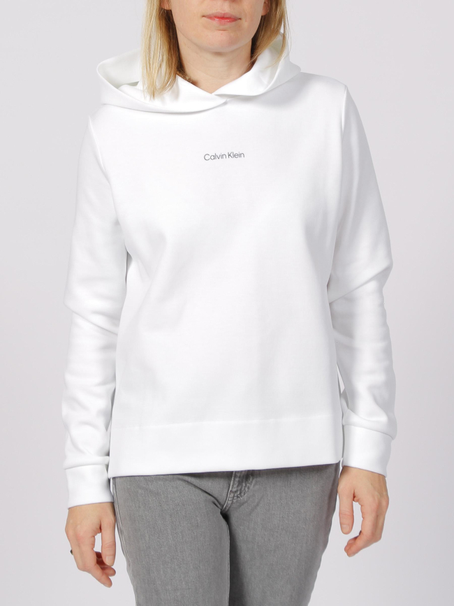 Sweat à capuche micro logo essential blanc femme - Calvin Klein