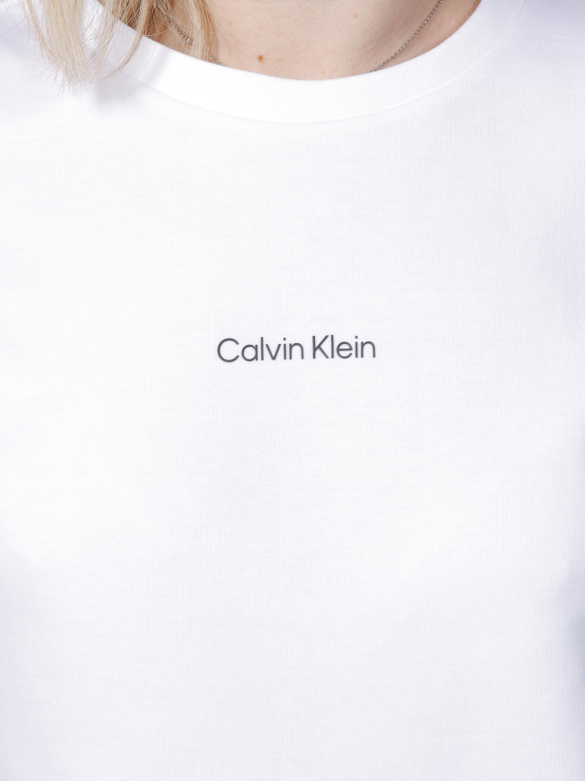 Sweat micro logo blanc femme - Calvin Klein