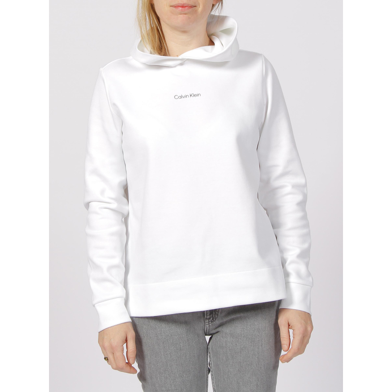 Sweat à capuche micro logo blanc femme - Calvin Klein