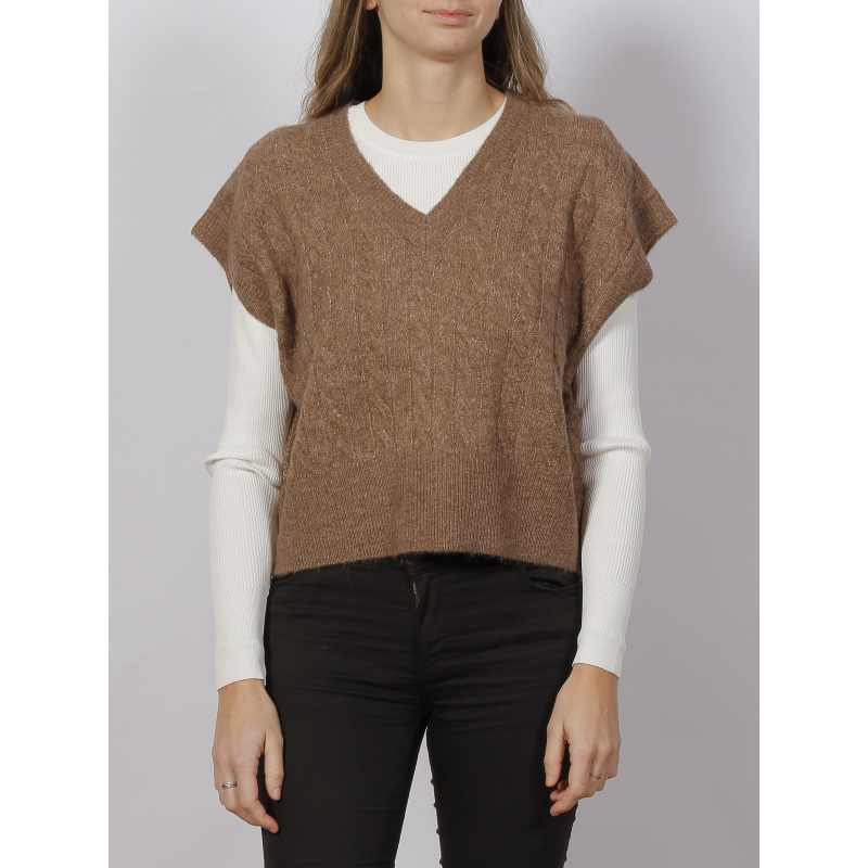 Pull sans manche melody marron femme - Only