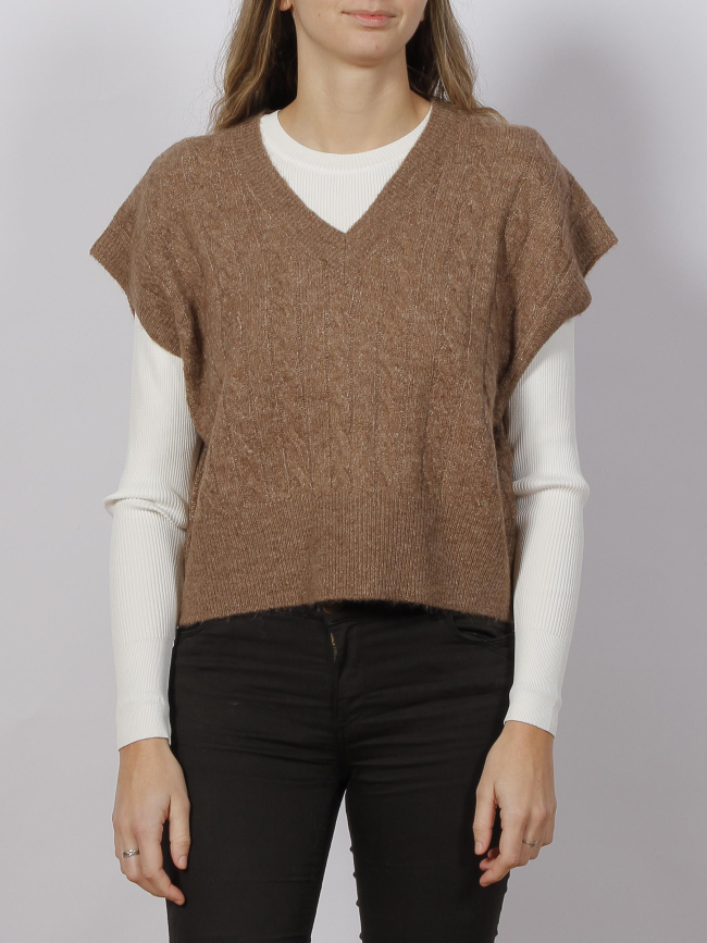 Pull sans manche melody marron femme - Only