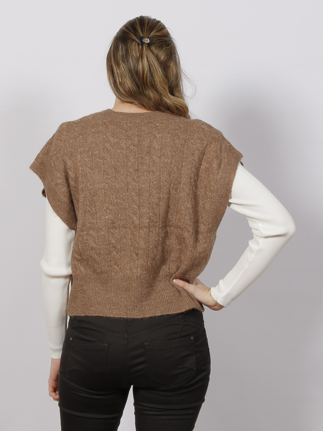 Pull sans manche melody marron femme - Only