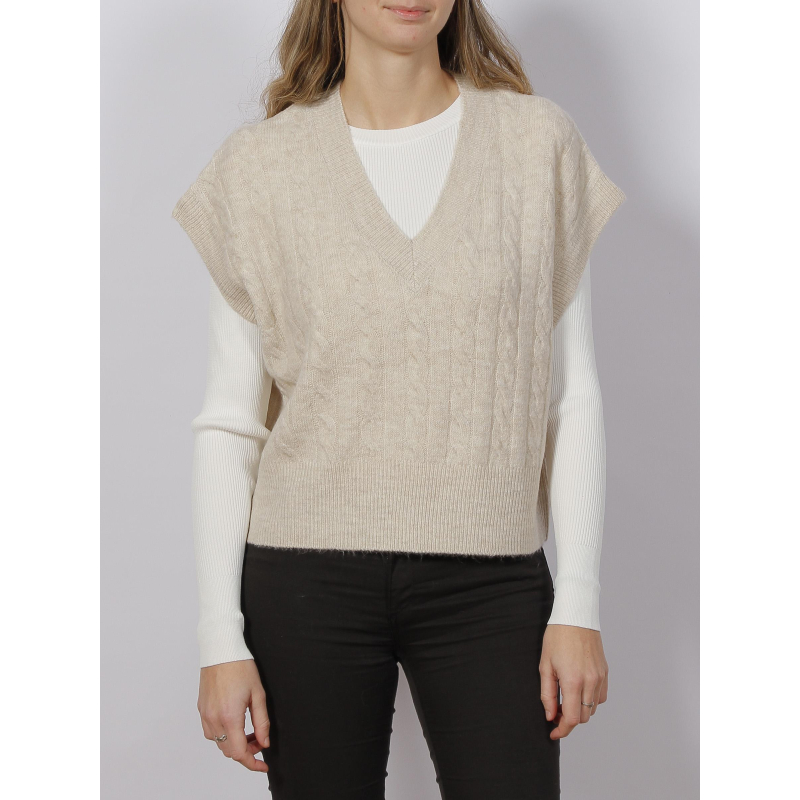 Pull sans manche melody beige femme - Only