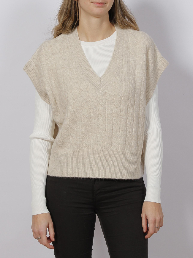 Pull sans manche melody beige femme - Only