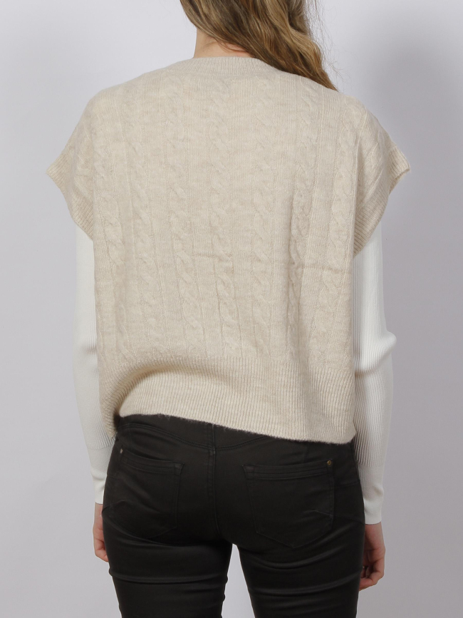 Pull sans manche melody beige femme - Only