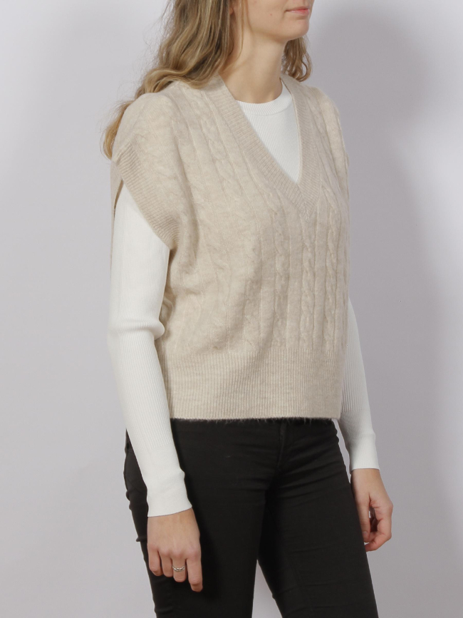 Pull sans manche melody beige femme - Only