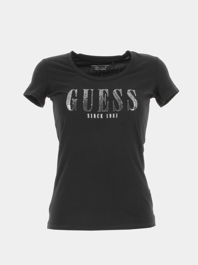 T-shirt strass fanny noir femme - Guess