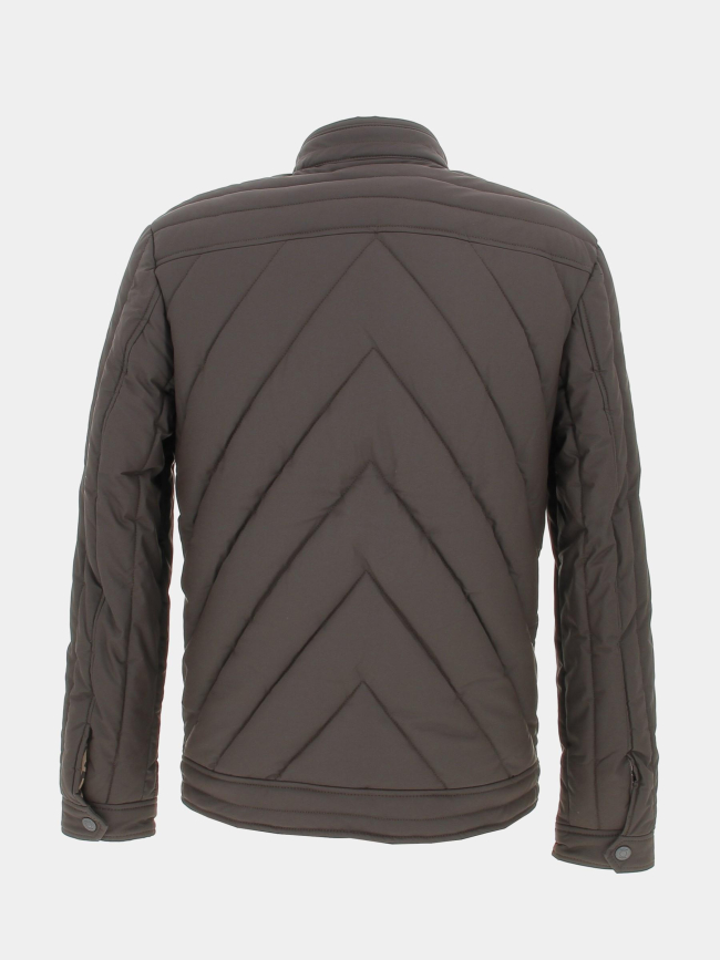 Blouson biker stretch marron homme - Guess