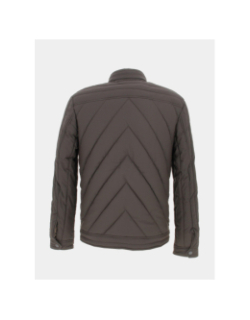 Blouson biker stretch marron homme - Guess