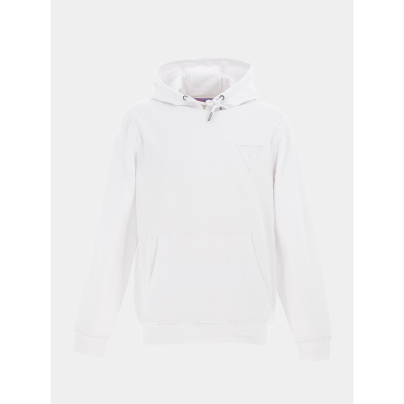 Sweat à capuche christian blanc homme - Guess