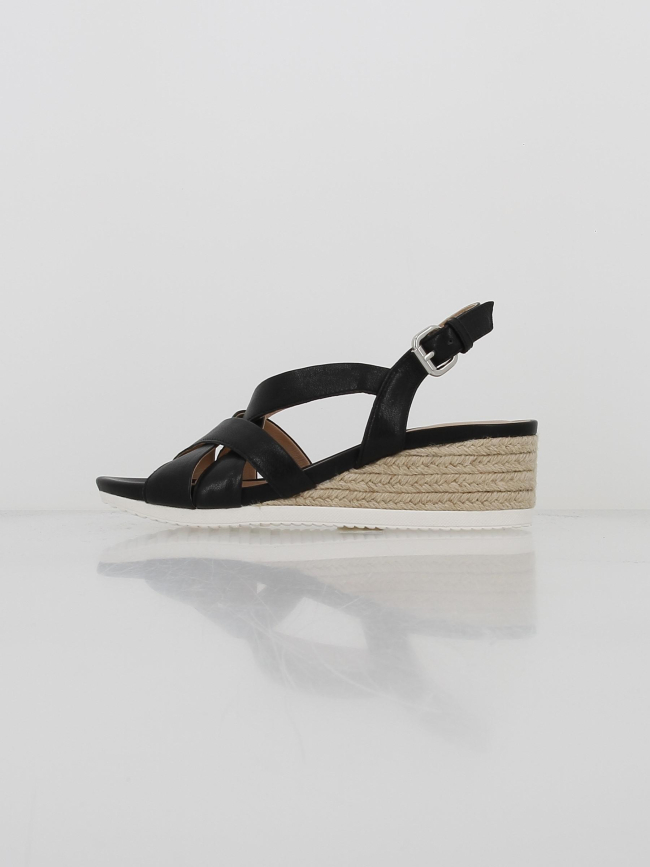 Sandales compensées ischia corda noir femme - Geox