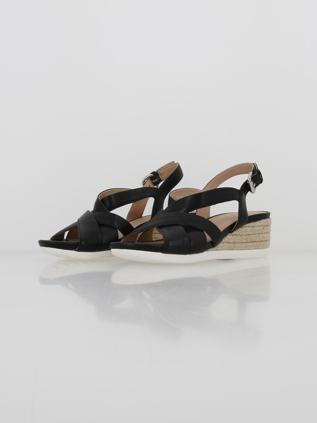 Sandales compensées ischia corda noir femme - Geox