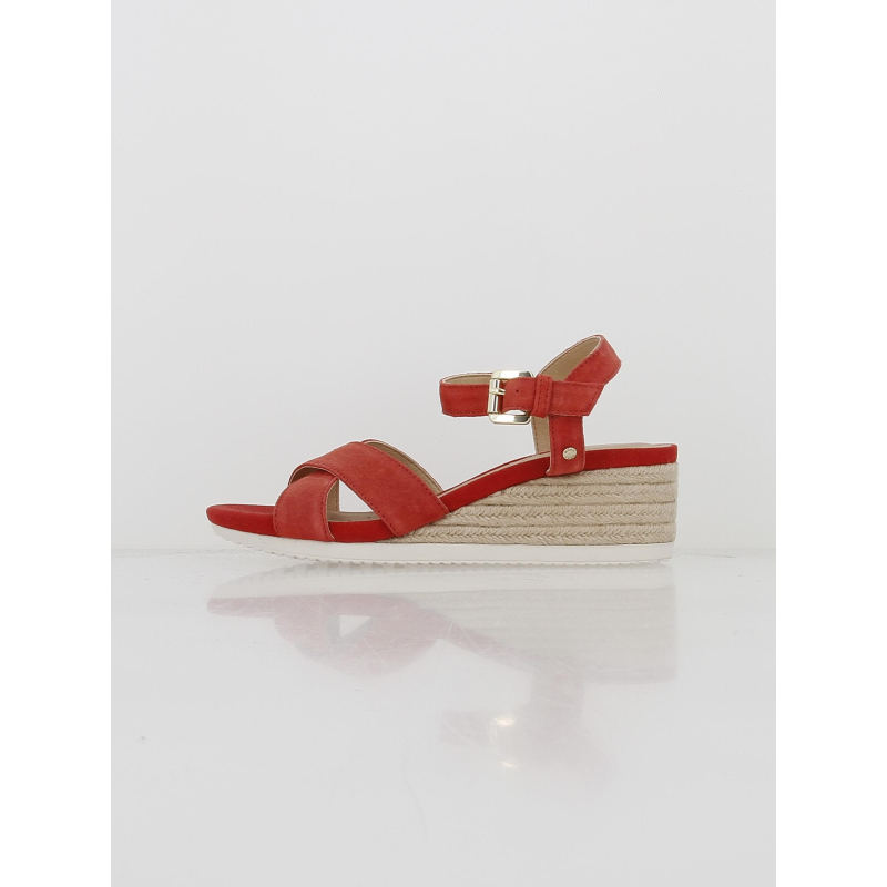 Sandales compensées ischia corda rouge femme - Geox