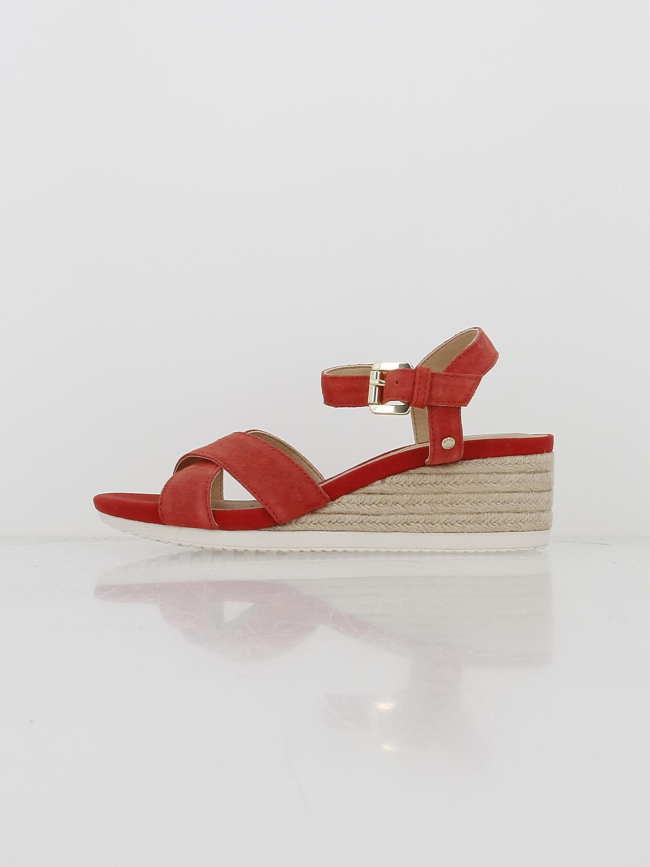 Sandales compensées ischia corda rouge femme - Geox