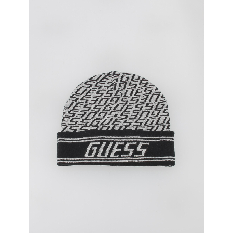 Bonnet allover jacquard gris homme - Guess