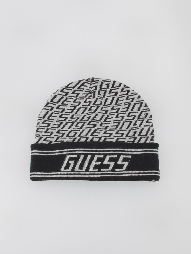 Bonnet allover jacquard gris homme - Guess