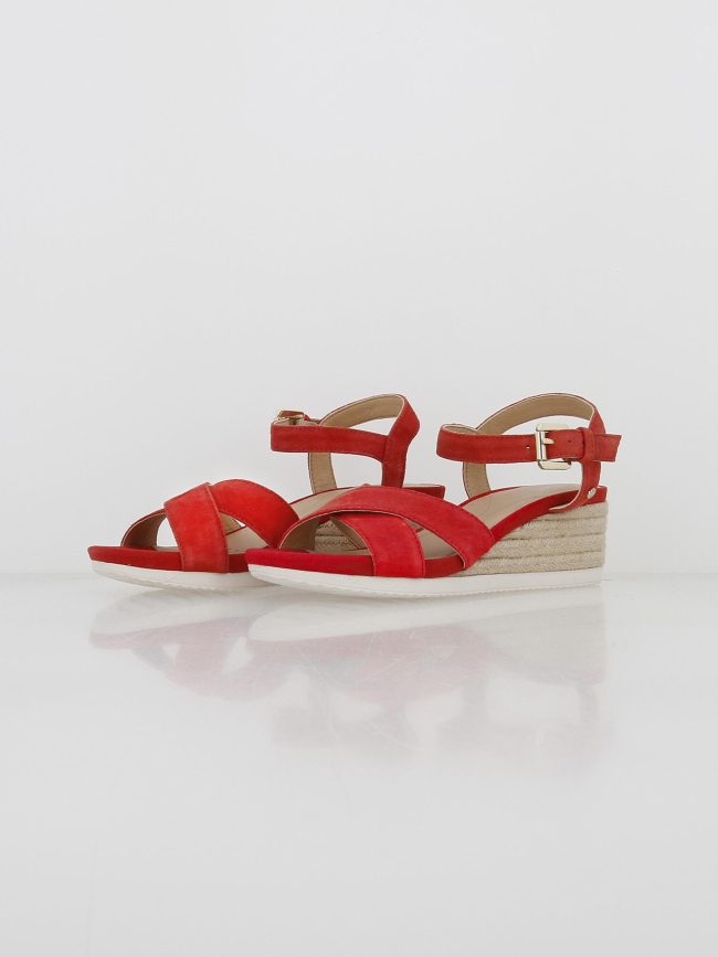 Sandales compensées ischia corda rouge femme - Geox