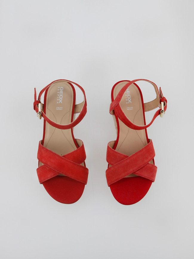 Sandales compensées ischia corda rouge femme - Geox