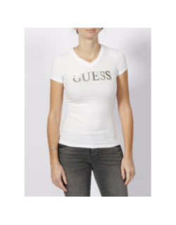 T-shirt strass trine blanc femme - Guess
