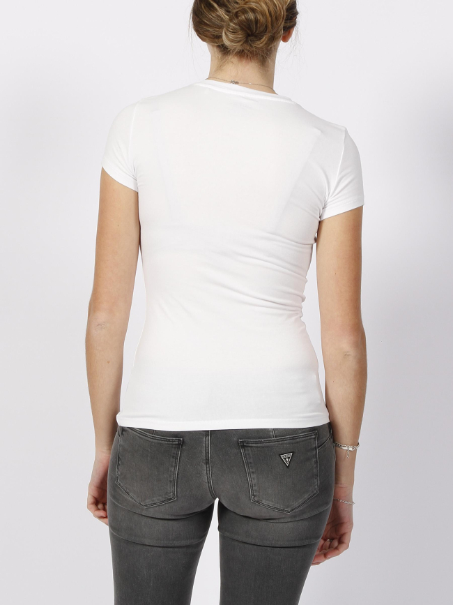 T-shirt strass trine blanc femme - Guess